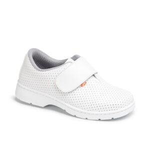 zapato sanitario blanco con cierre de velcro