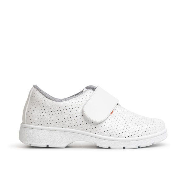 zapato sanitario blanco con cierre de velcro