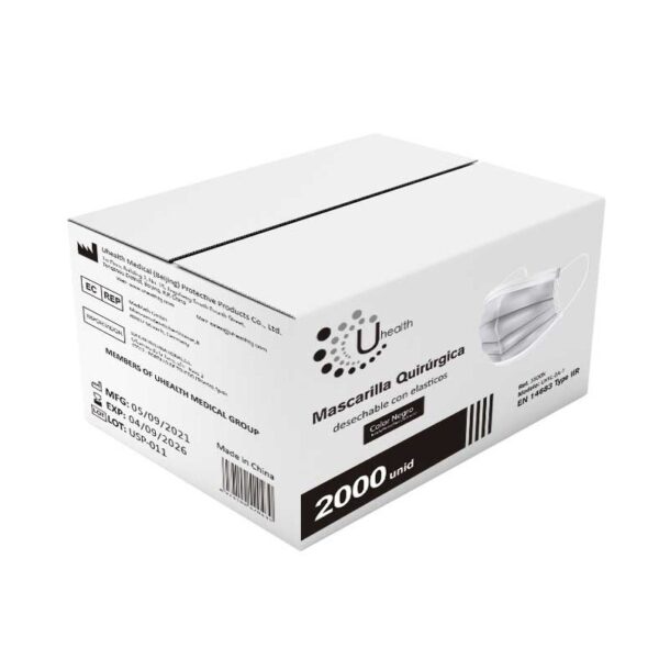 caja de mascarillas premium negras