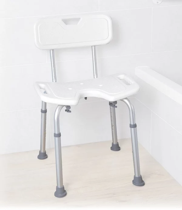 silla de ducha con respaldo