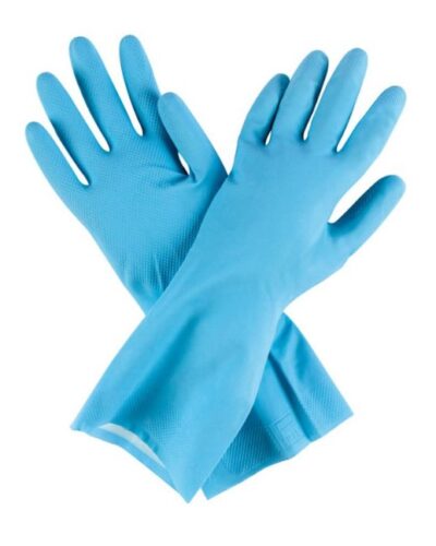 guantes látex azules limpieza