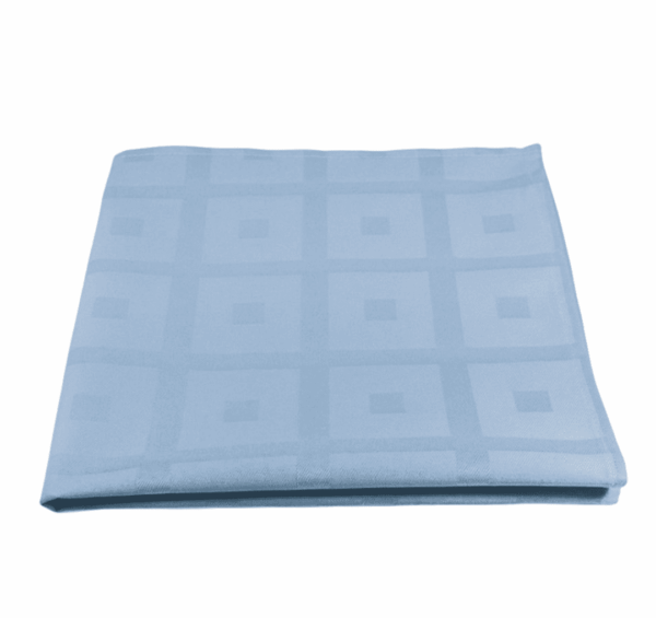 mantel damasco azul doblado