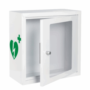 Vitrina metálica de desfibrilador